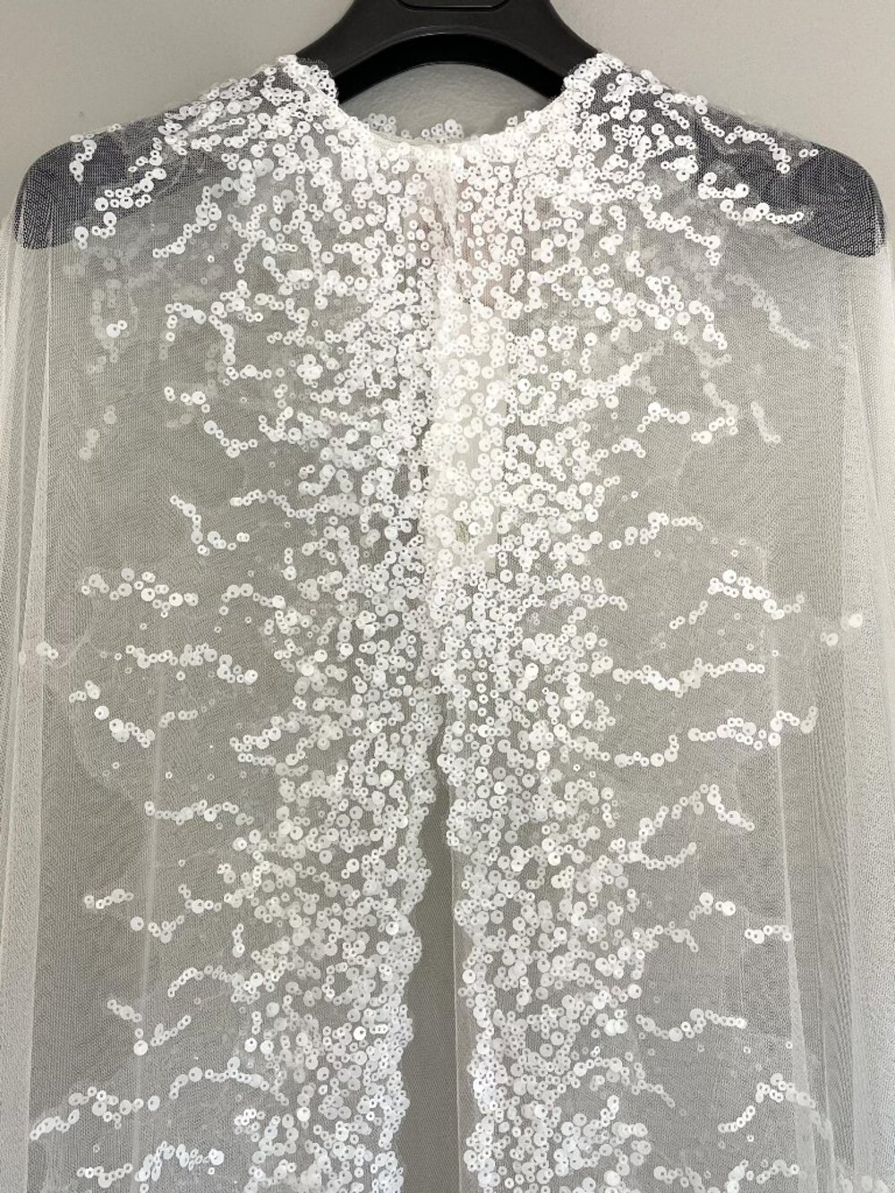 Savannah Miller VREELAND Sequin Bridal Cape | Wedding Dress Topper Ivory | Small - Picture 7 of 11